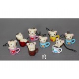 Wholesale - White Rilakkuma Figures Toys Pendants 4cm/1.6" 8pcs/Kit