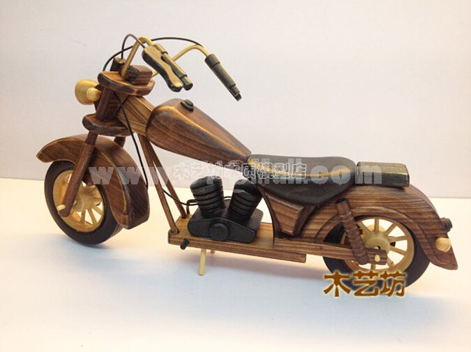 Handmade Wooden Decorative Home Accessory Vintage Motorcycle Classic Motorcycle Model 1004