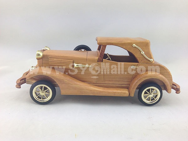 Handmade Wooden Decorative Home Accessory with Metal Decoration Vintage Car Classic Car Model 2006