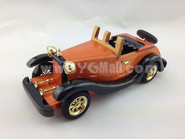 Handmade Wooden Decorative Home Accessory with Metal Decoration Vintage Car Classic Car Model 2008