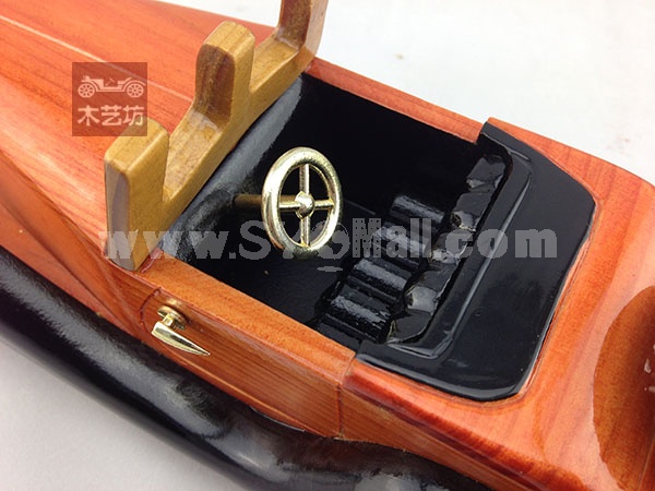 Handmade Wooden Decorative Home Accessory with Metal Decoration Vintage Car Classic Car Model 2008