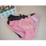 Wholesale - Lady Middle Waist Solid Color Emboidery Underwear (854K)