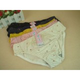 Wholesale - Lady Middle Waist Bodyfit Floral Emboidery Underwear (847K)