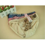 Wholesale - Lady Cotton Solid Color Emboidery Underwear (848K)