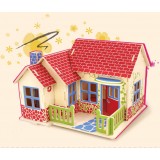 Wholesale - DIY Wooden 3D Jigsaw Puzzle Model Colorful House F302