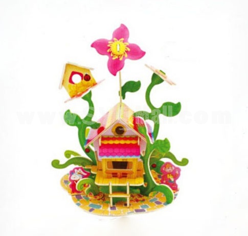DIY Wooden 3D Jigsaw Puzzle Model Colorful House F113