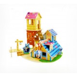 Wholesale - DIY Wooden 3D Jigsaw Puzzle Model Colorful House F111