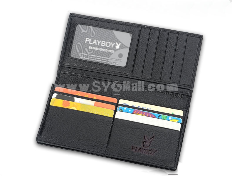 Play Boy Men's Long Leather Wallet Purse Notecase PA001