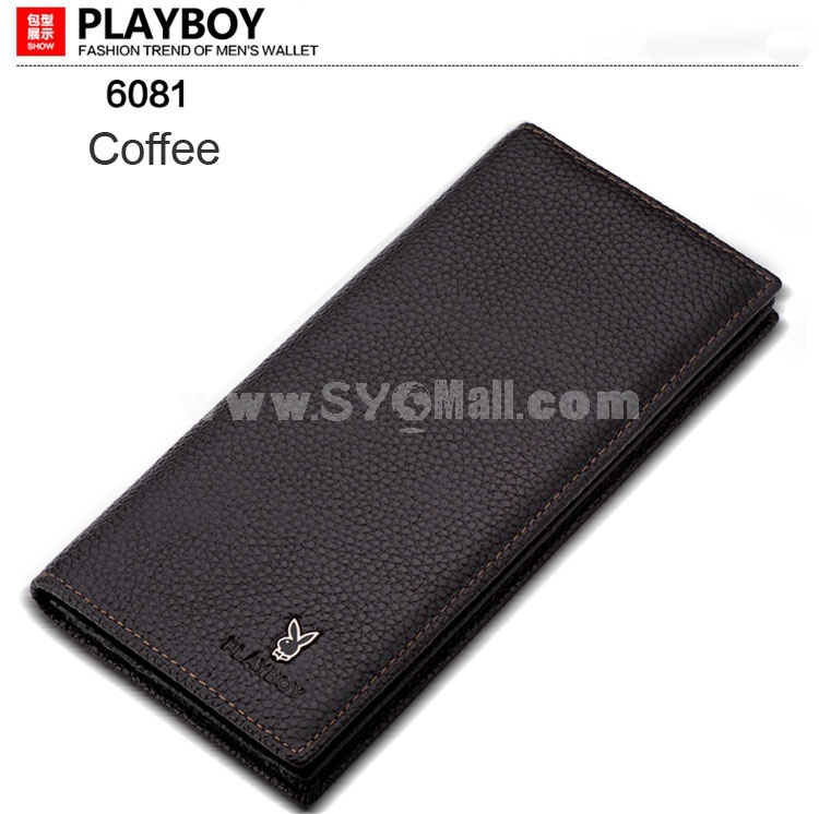 Play Boy Men's Long Leather Wallet Purse Notecase PA002