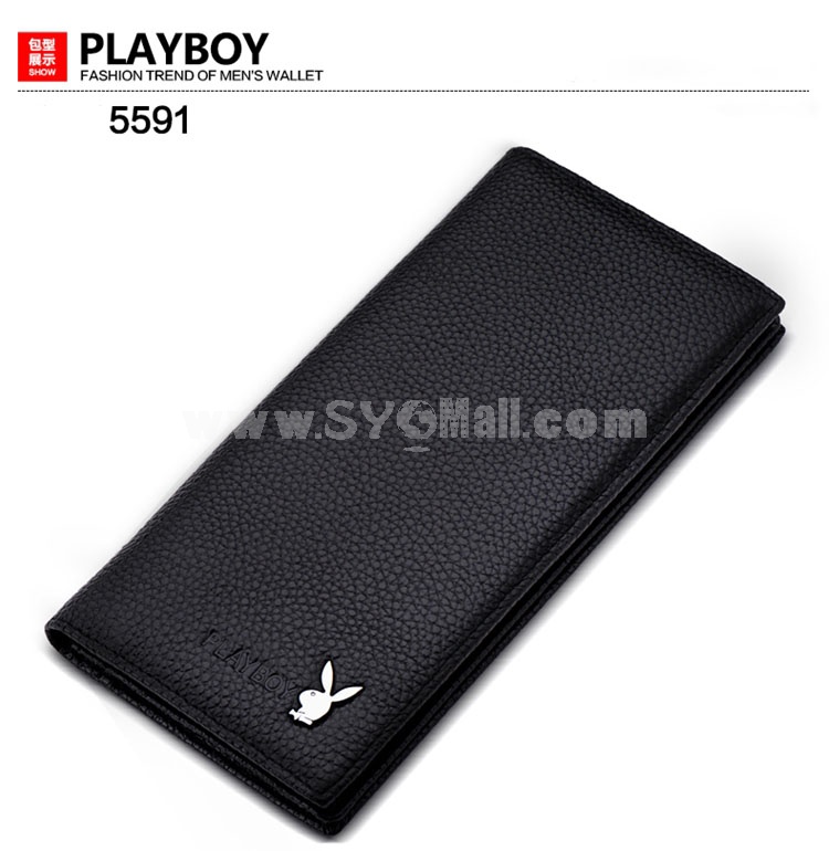 Play Boy Men's Long Leather Wallet Purse Notecase PA002