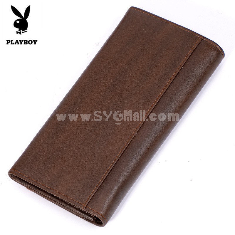 Play Boy Men's Long Leather Wallet Purse Notecase PAA5201-3C