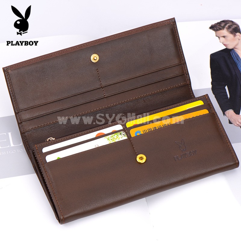 Play Boy Men's Long Leather Wallet Purse Notecase PAA5201-3C