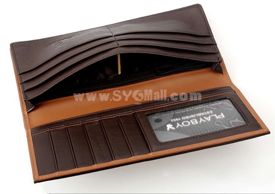 Play Boy Men's Long Leather Wallet Purse Notecase PAA0131-11