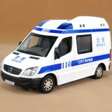 Wholesale - Diecast 1:32 Metal Model Car with Sound & Light Effect Pull Back Police Car