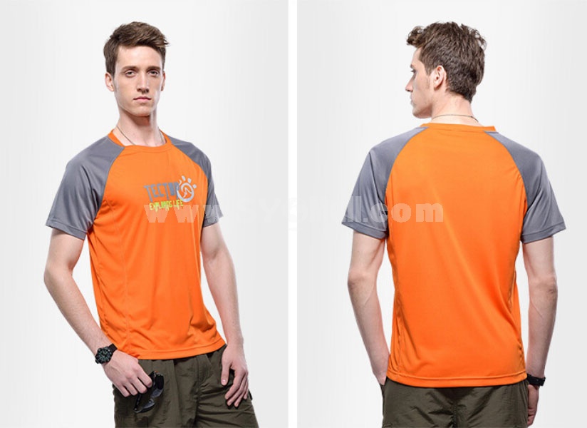 Men Breathable Sun Protection Clothing Quick-Dry Short Sleeve Shirt 3065