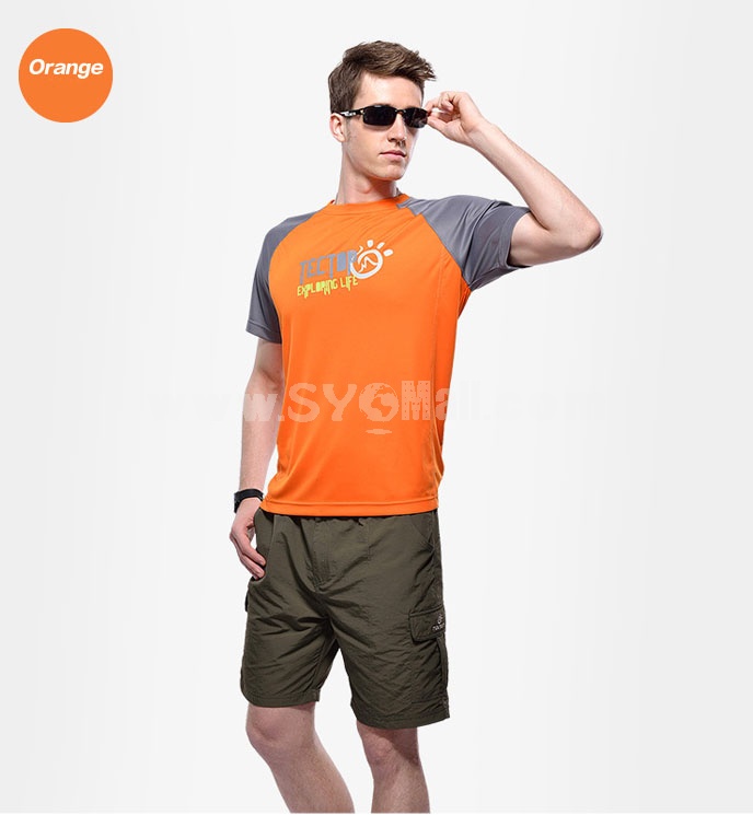 Men Breathable Sun Protection Clothing Quick-Dry Short Sleeve Shirt 3065