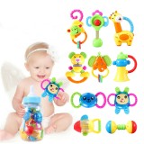 Wholesale - Baby Feeding-bottle Pattern 10pcs Baby Rattles Baby Toys Early Education