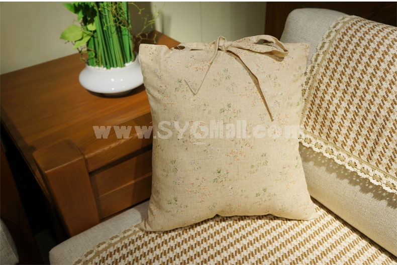 Home/Car Decoration Linen Pillow Cushion Inner Included -- Flora Bowknot