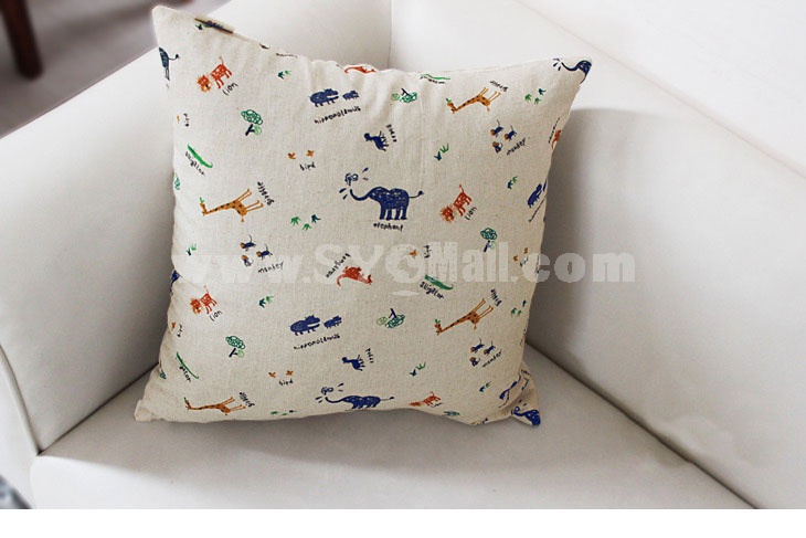 Home/Car Decoration Pillow Cushion Inner Included -- Cute Zoo