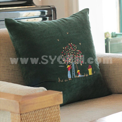 Home/Car Decoration Corduroy Pillow Cushion Inner Included -- Fruit Tree