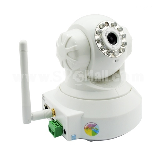 T9318RW 10 LED CMOS 300.000 Pixel H.264 Real Time 30fps Night Vision IP/Network Camera - White