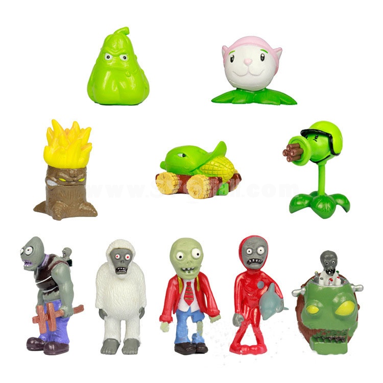 Plants vs Zombies Figure Toys Action Figures 10pcs/Lot 2-3inch