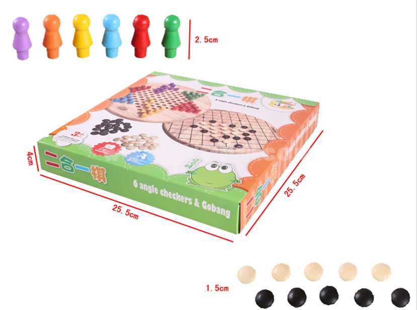 Wooden Five In a Row Chess Game Table Game Children Educational Toy