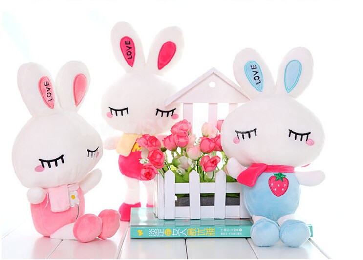 Squinting Love Rabbit Plush Toy 18cm/7"