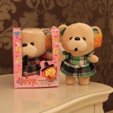 Wholesale - Cute Plaid Skirt Bear 12s Recording Doll Plush Toy 18cm/7"