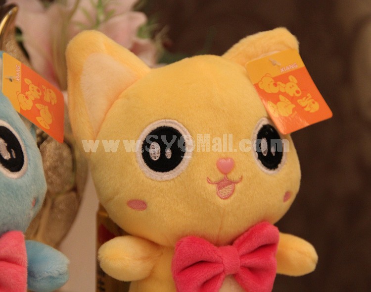 Big Eye Bowknot Cat Plush Toy 18cm/7"