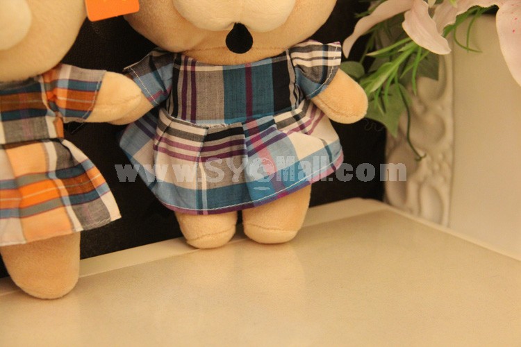 Cute Plaid Skirt Bear Plush Toy 18cm/7"