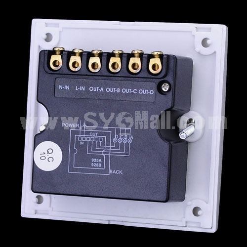 4 Ports ON/OFF Digital Wireless Remote Power Switch White