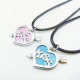 Wholesale - Jewelry Lovers Neckla Created Infinity Chain Pendant KISS Couple Necklace 2Pcs Set XL335
