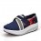 Wholesale - Women's Canvas Platform Slip On Sneakers Athletic Walking Shoes 9002-4