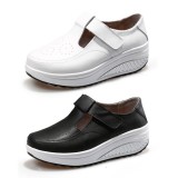 Wholesale - Women's Leather Buckle Slip On Sneakers Athletic Walking Shoes 1624