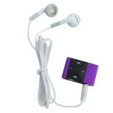 Wholesale - USB Rechargeable Half Metal Cover Screen-Free Clip MP3 Player with TF Card Slot - Purple