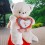 Large size 115cm heart and bear shaped plush toy white
