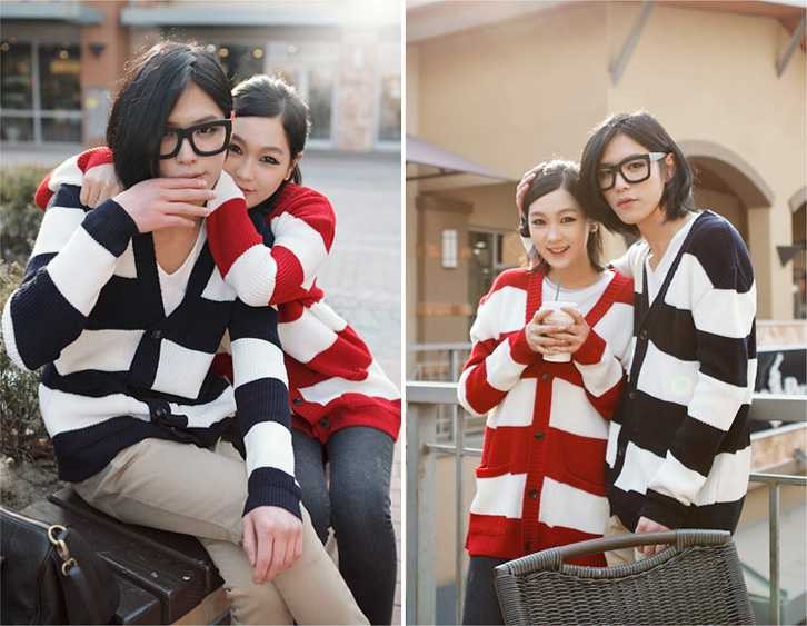 Fashionable Trendy Loose Type Stripes Cardigan for Both Boys and Girls (702-Y34) 