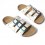 Little Orchids Printing 3 Buckles PU Leather Corkwood Sandals