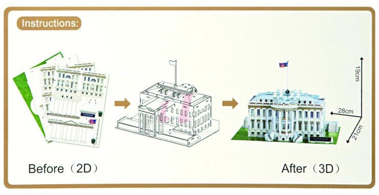 Creative DIY 3D Jigsaw Puzzle Model - White House