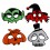 Wholesale - 2pcs Halloween/Custume Party Mask Lint Pumpkin/Skeleton/Monster Mask Full Face