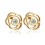 Wholesale - Exquisite Rose Pattern Hollow Zircon Gold Plating Ear Stud