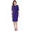 Wholesale - Blue Color Lace Embroidery Slim Dress Evening Dress