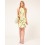 Wholesale - Lace Joint Yellow Flower Printing Slim Dress Evening Dress 2009