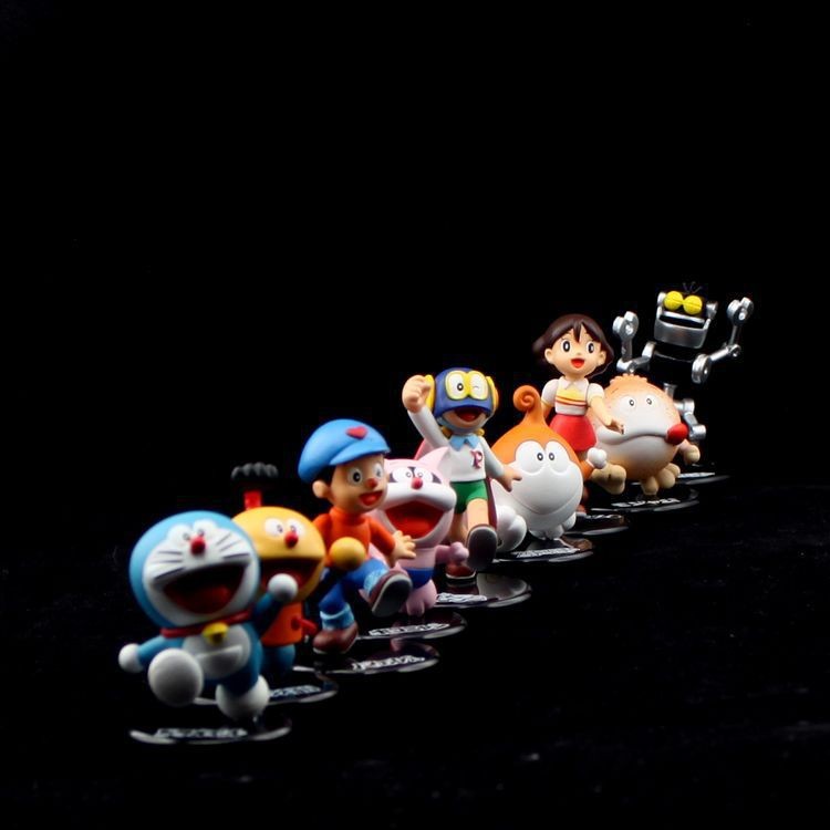 Doraemon & Nobi Nobita Figure Toy Garage Kit 6cm/2.4inch 9pcs/Lot