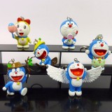 Wholesale - Doraemon Figures Toys Key Chains 6pcs/Lot 5cm/2.0inch 