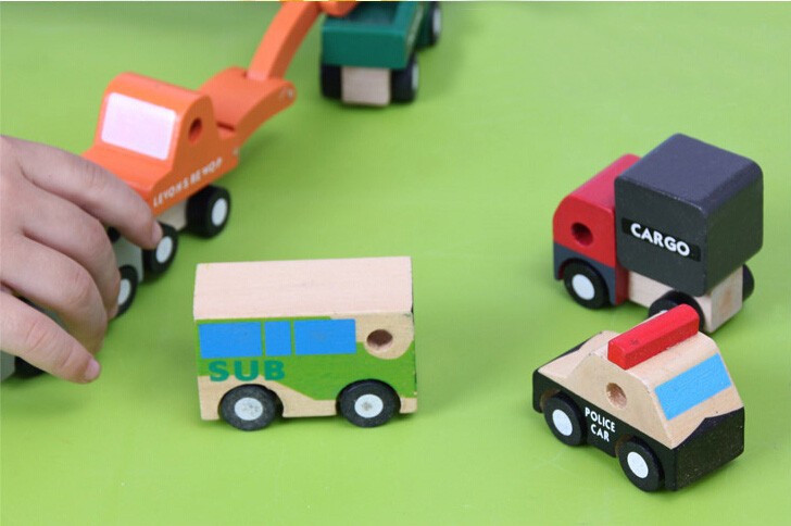Wood Block Cars Car Models 6pcs/Lot