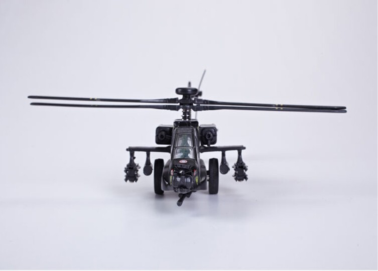 Diecast Metal Fighter Plane Model Aircraft Model with Sound & Light Effect AH-64A Apache Attack